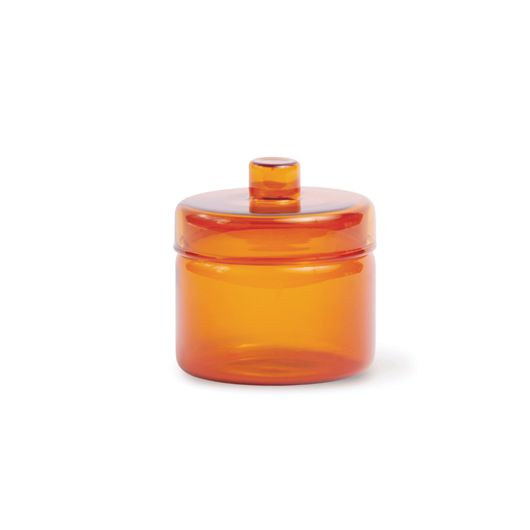 Glass Sugar Jar Amber