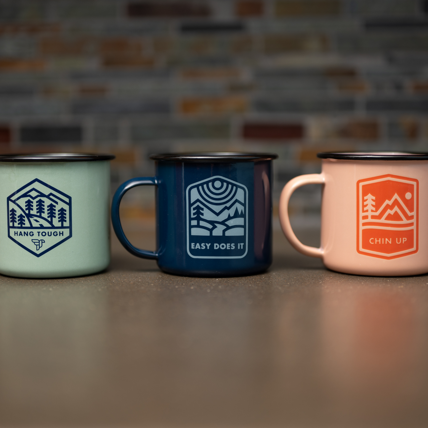 three mugs next to each other