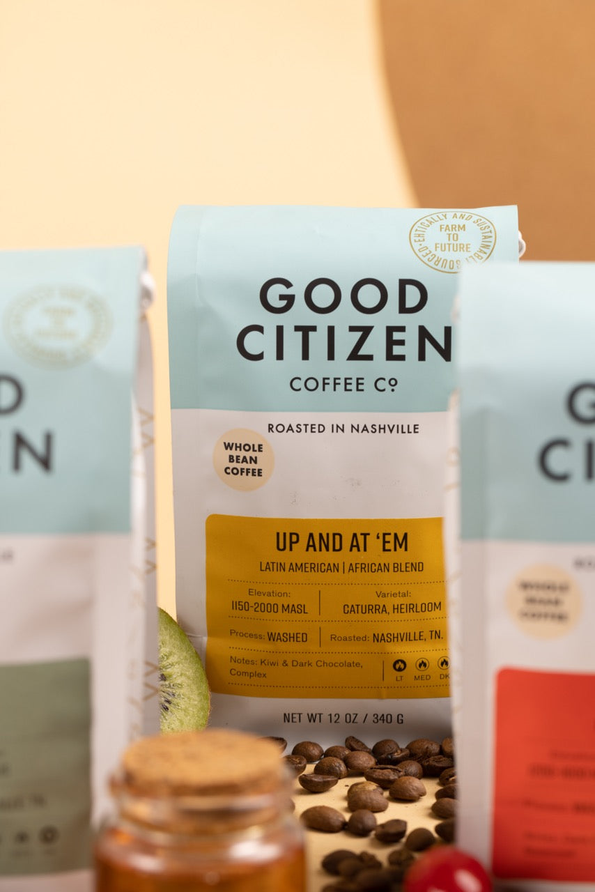 coffee bag zoomed into
