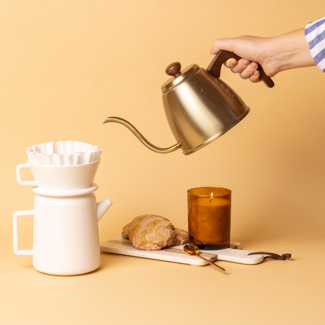 kettle pouring into a pour over