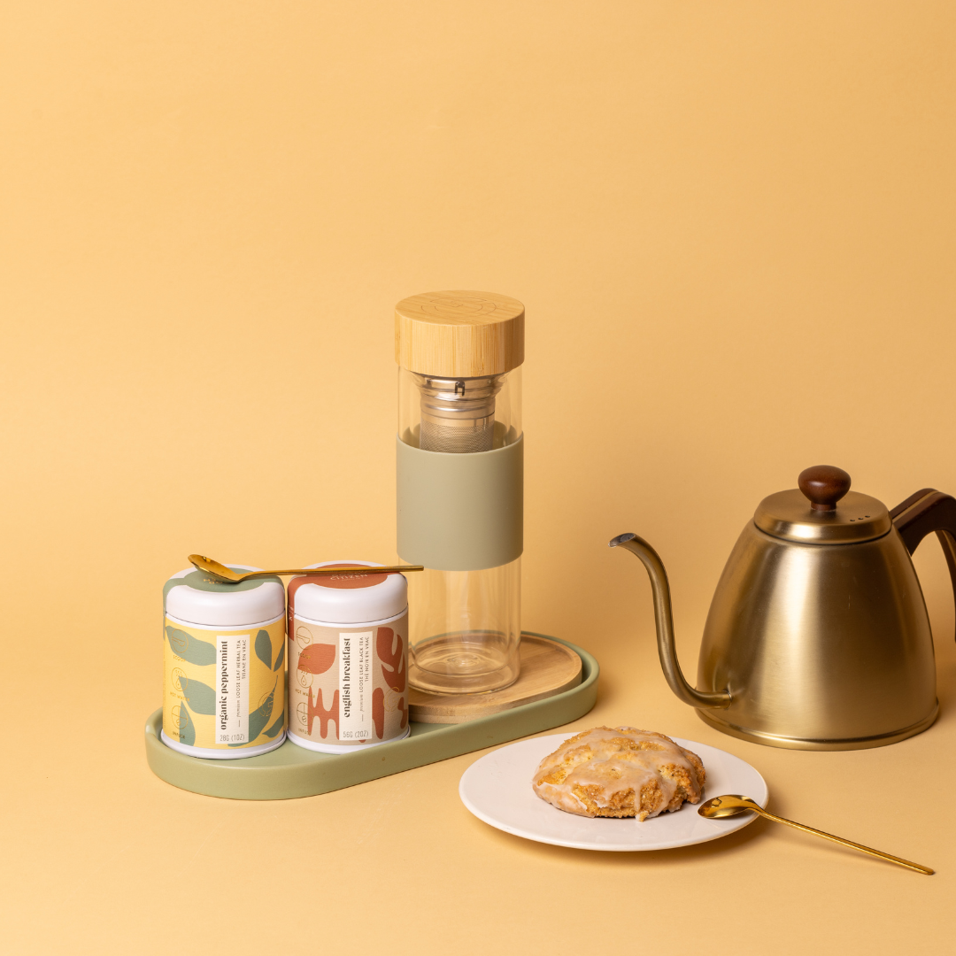 nesting tray with tea