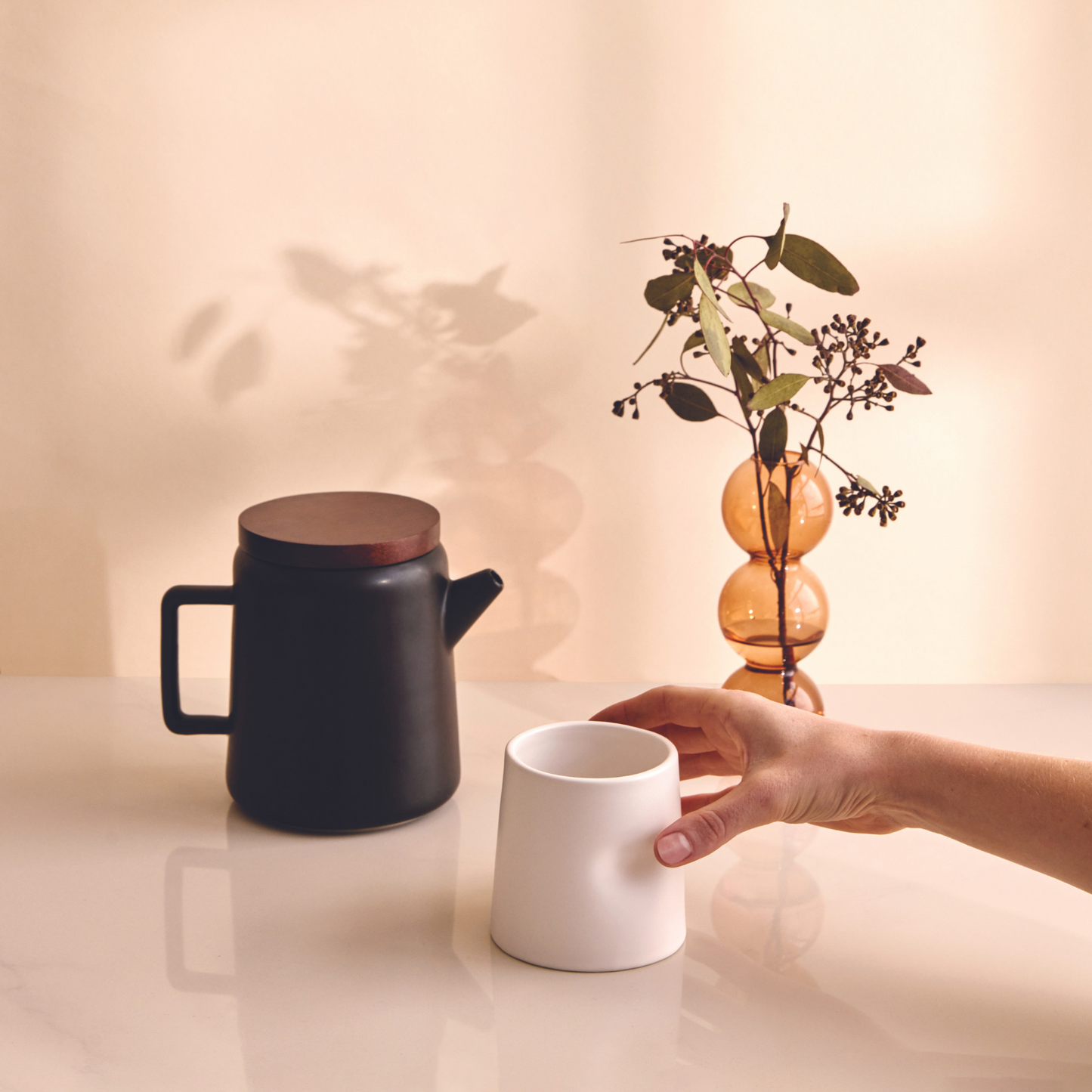 mug next to a pour over