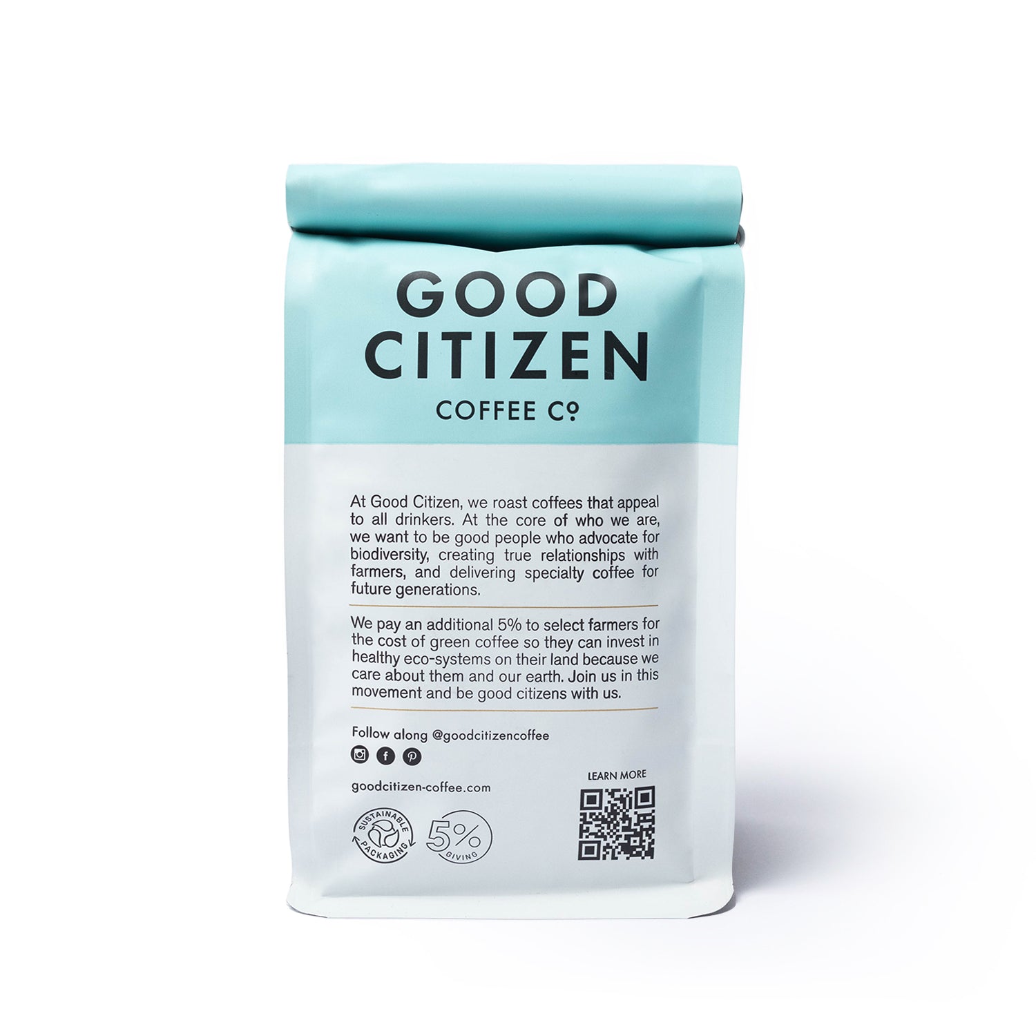 good citizen back of coffee bag