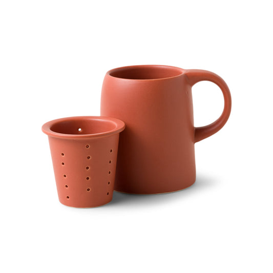 2-in-1 Ceramic Tea Infuser Mug terracotta