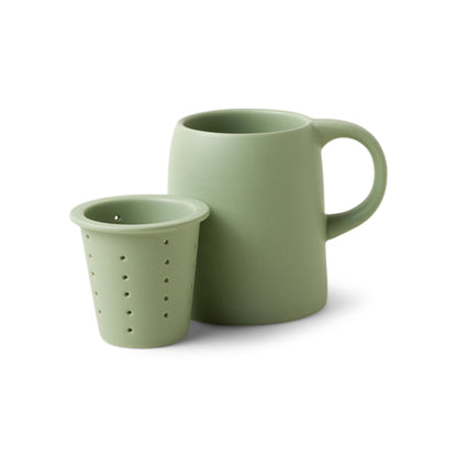 2-in-1 Ceramic Tea Infuser Mug sage green