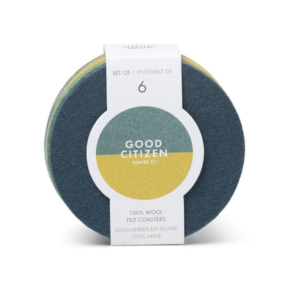 Mod Felt Coasters - Cool front view with label