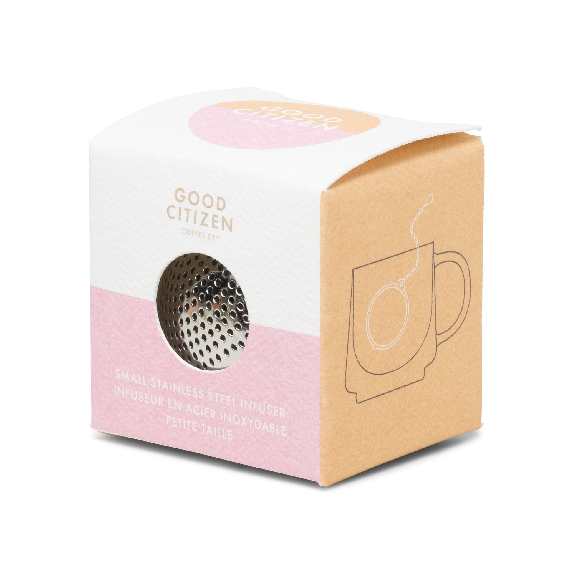 Small Stainless Steel Tea Infuser side of box